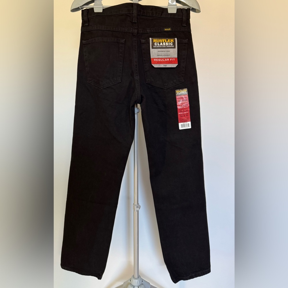 Wrangler Rustler Classic Reg. Fit Jeans Straight Leg Black Mens 32 New with Tags